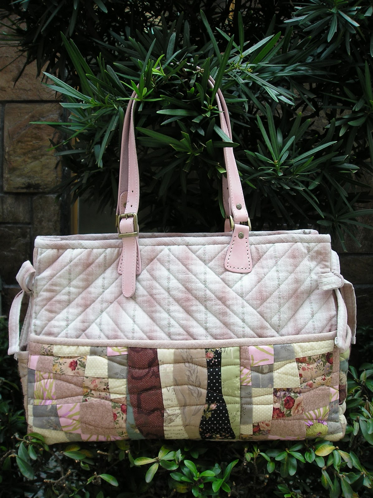 quilted green bag
